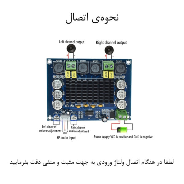 خرید و فروش  تک و عمده ماژول آمپلی فایر استریو مدل 120 وات کد TPA3116D2_12-26 تامین کننده در ایران