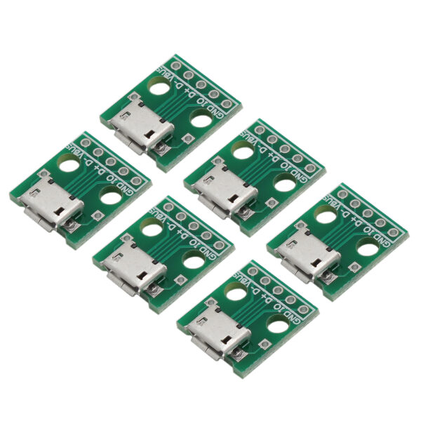 خرید و فروش  سوکت مادگی میکرو یو اس بی مدل Breakout board بسته 6 عددی مناسب برای انواع pcb