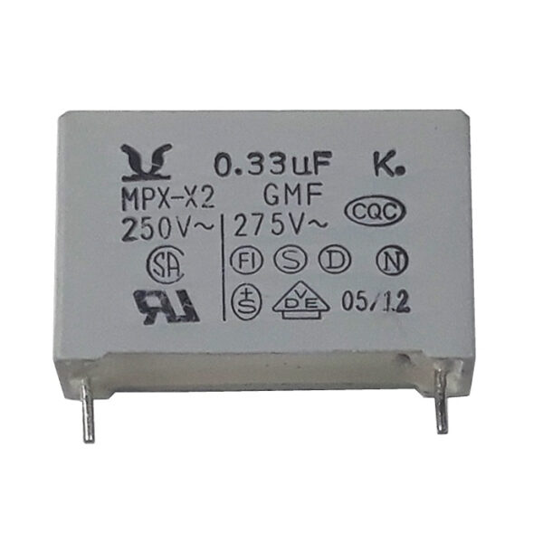 خرید و فروش  خازن پلی استر 330 نانوفاراد مدل MPX-X2 بسته 4 عددی مناسب برای انواع pcb